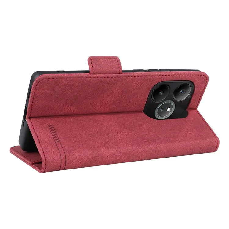 For Realme GT 6 5G / GT 6T 5G / GT Neo6 5G / GT Neo6 SE 5G Case Leather Wallet Hardware Decor Phone Cover