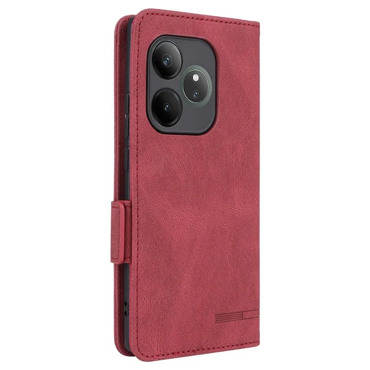 For Realme GT 6 5G / GT 6T 5G / GT Neo6 5G / GT Neo6 SE 5G Case Leather Wallet Hardware Decor Phone Cover
