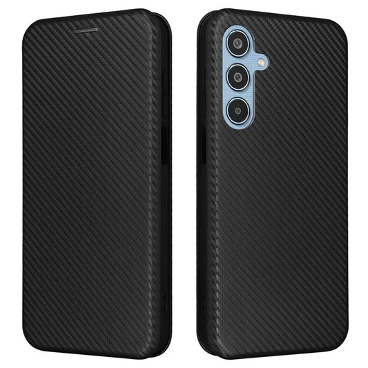 For Samsung Galaxy M35 5G Case Card Holder Carbon Fiber Texture Leather Cell Phone Cover