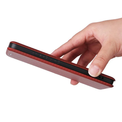 For Oppo Reno12 F 5G Case Carbon Fiber Texture Leather Phone Cover with Card Slot