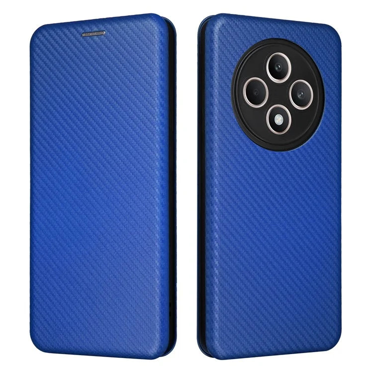 For Oppo Reno12 F 5G Case Carbon Fiber Texture Leather Phone Cover with Card Slot