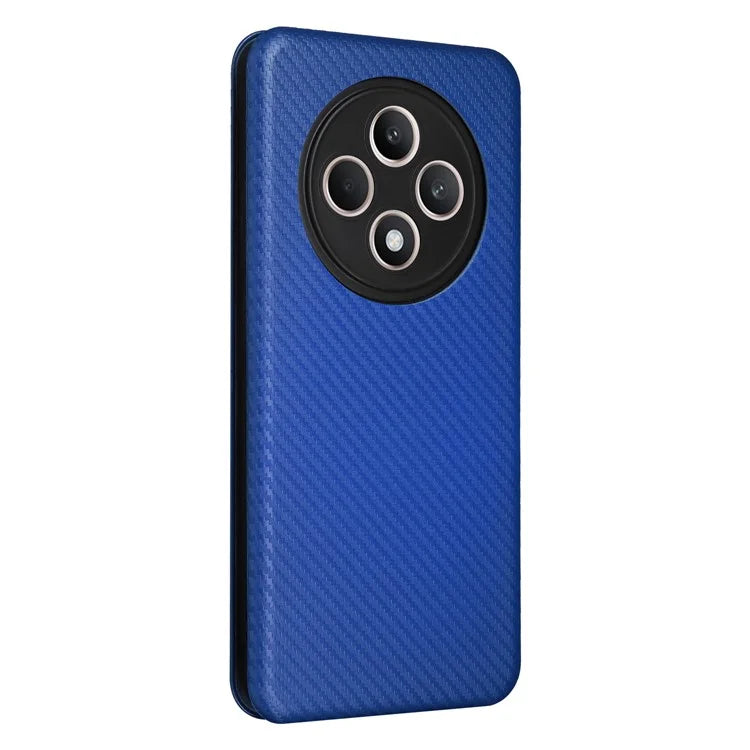For Oppo Reno12 F 5G Case Carbon Fiber Texture Leather Phone Cover with Card Slot