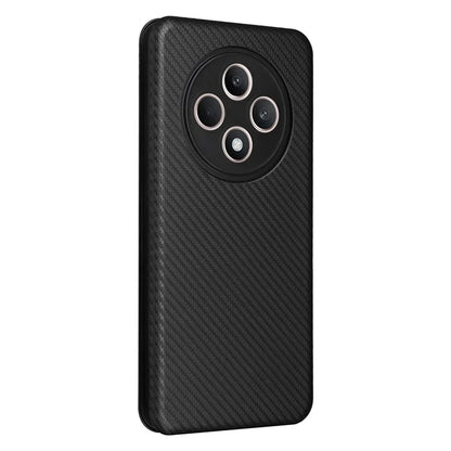 For Oppo Reno12 F 5G Case Carbon Fiber Texture Leather Phone Cover with Card Slot