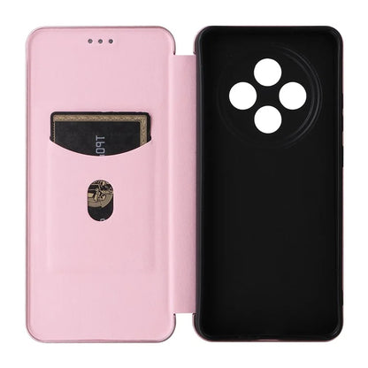 For Oppo Reno12 F 5G Case Carbon Fiber Texture Leather Phone Cover with Card Slot