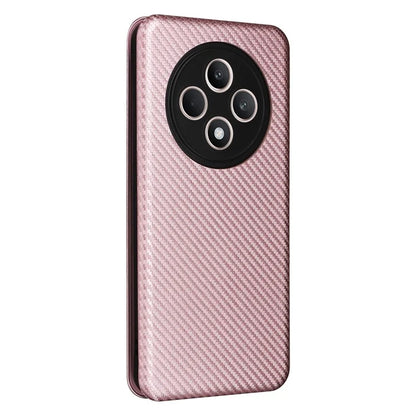 For Oppo Reno12 F 5G Case Carbon Fiber Texture Leather Phone Cover with Card Slot
