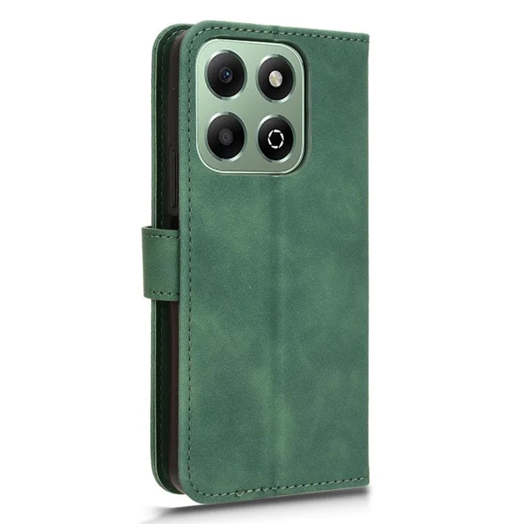For Honor X6b 4G Leather Case Skin-Feel Anti-Drop Wallet Flip Phone Cover