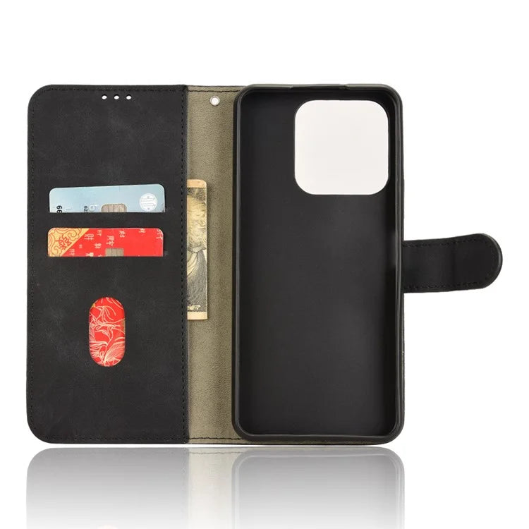 For Honor X6b 4G Leather Case Skin-Feel Anti-Drop Wallet Flip Phone Cover