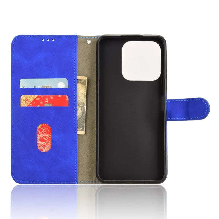 For Honor X6b 4G Leather Case Skin-Feel Anti-Drop Wallet Flip Phone Cover
