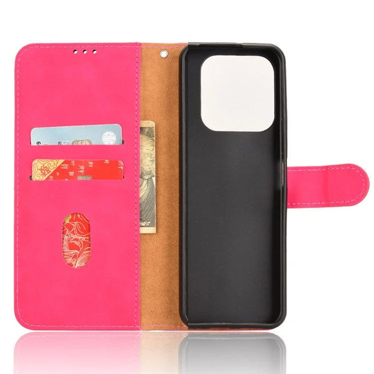 For Honor X6b 4G Leather Case Skin-Feel Anti-Drop Wallet Flip Phone Cover