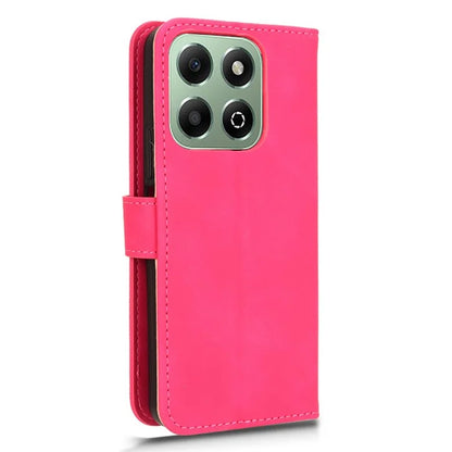 For Honor X6b 4G Leather Case Skin-Feel Anti-Drop Wallet Flip Phone Cover