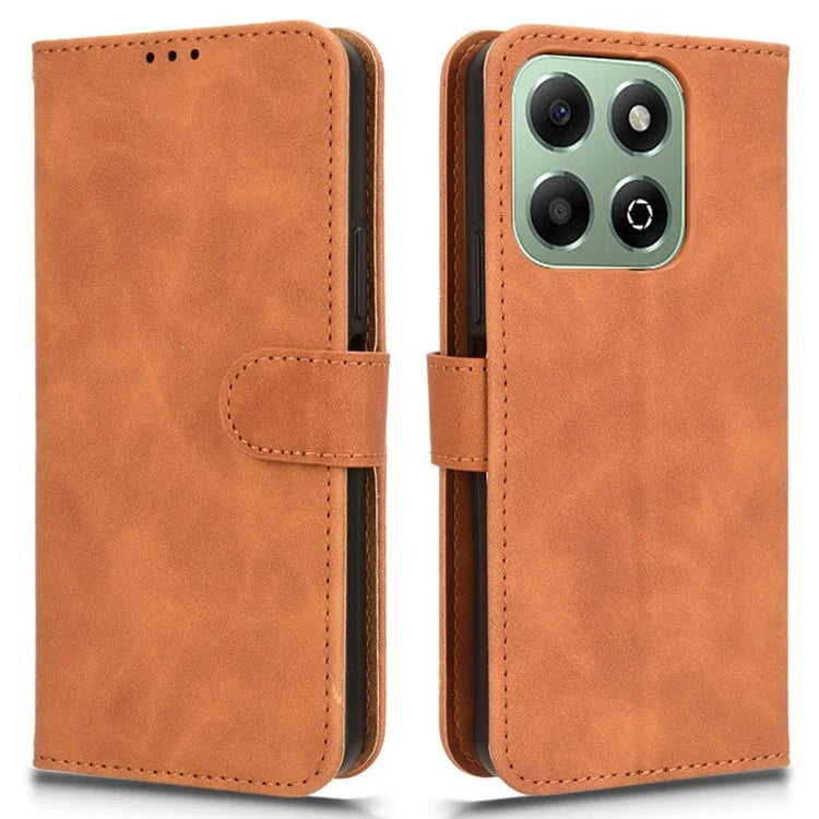 For Honor X6b 4G Leather Case Skin-Feel Anti-Drop Wallet Flip Phone Cover