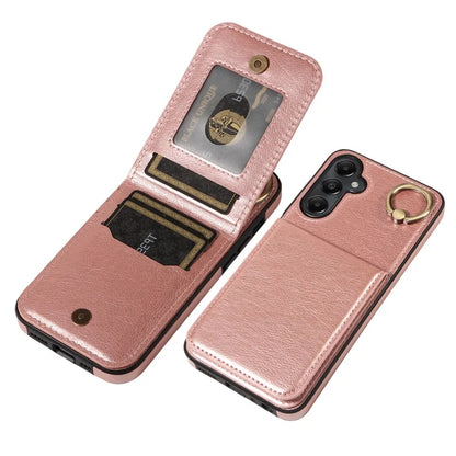 004 For Samsung Galaxy A05s 4G Case Leather Card Holder Kickstand Phone Cover