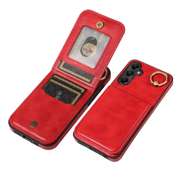 004 For Samsung Galaxy A05s 4G Case Leather Card Holder Kickstand Phone Cover