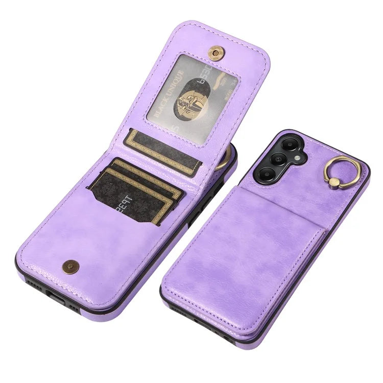 004 For Samsung Galaxy A05s 4G Case Leather Card Holder Kickstand Phone Cover