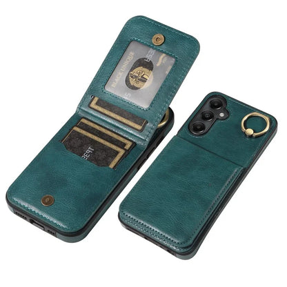 004 For Samsung Galaxy A05s 4G Case Leather Card Holder Kickstand Phone Cover