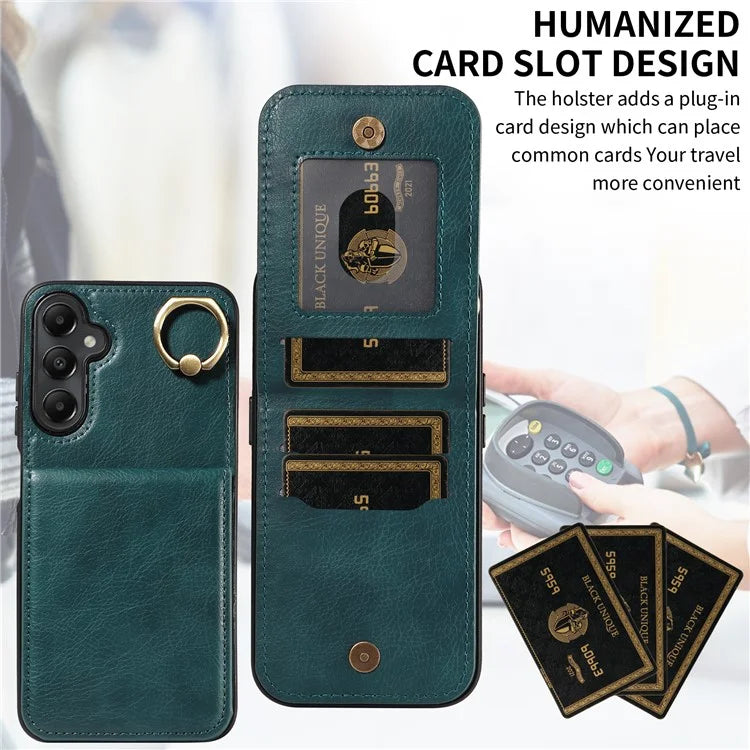 004 For Samsung Galaxy A05s 4G Case Leather Card Holder Kickstand Phone Cover