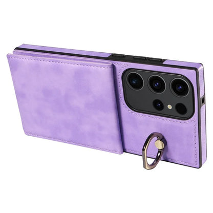 004 For Samsung Galaxy S23 Ultra Case Kickstand Card Holder PU Leather Back Cover Litchi Texture