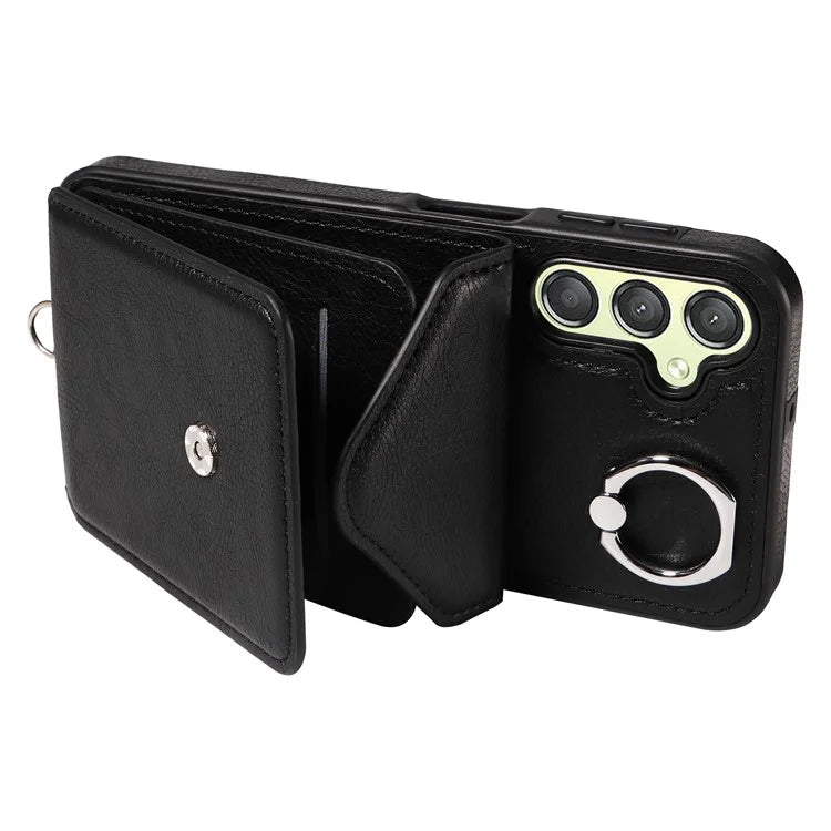 005 For Samsung Galaxy A25 5G (Global) (161.0 X 76.5 X 8.3mm) Case PU Leather+TPU Crossbody Phone Cover Card Slots