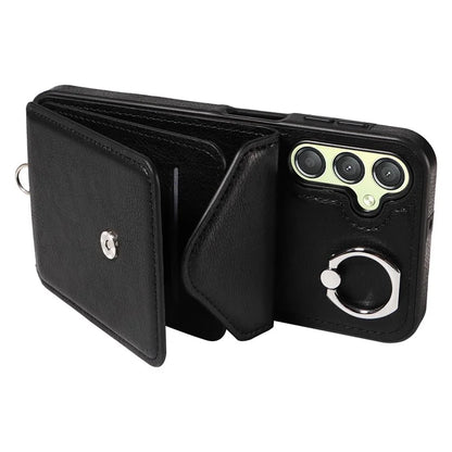 005 For Samsung Galaxy A25 5G (Global) (161.0 X 76.5 X 8.3mm) Case PU Leather+TPU Crossbody Phone Cover Card Slots