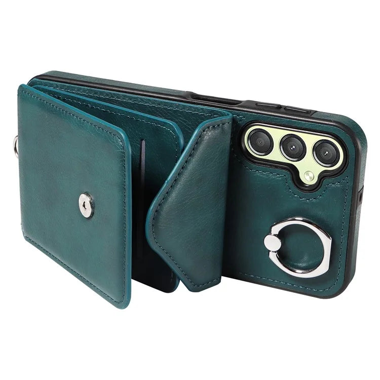 005 For Samsung Galaxy A25 5G (Global) (161.0 X 76.5 X 8.3mm) Case PU Leather+TPU Crossbody Phone Cover Card Slots