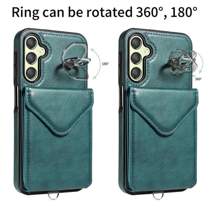 005 For Samsung Galaxy A25 5G (Global) (161.0 X 76.5 X 8.3mm) Case PU Leather+TPU Crossbody Phone Cover Card Slots