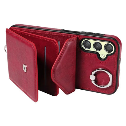 005 For Samsung Galaxy A25 5G (Global) (161.0 X 76.5 X 8.3mm) Case PU Leather+TPU Crossbody Phone Cover Card Slots