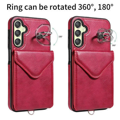 005 For Samsung Galaxy A25 5G (Global) (161.0 X 76.5 X 8.3mm) Case PU Leather+TPU Crossbody Phone Cover Card Slots