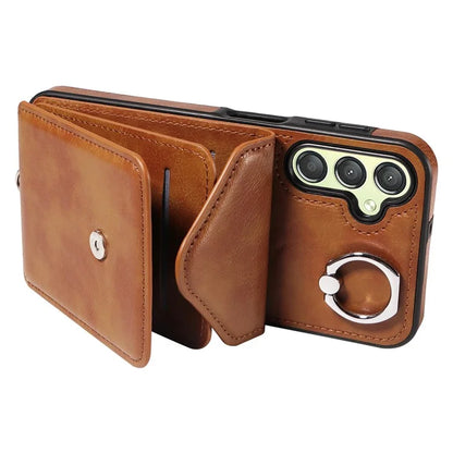 005 For Samsung Galaxy A25 5G (Global) (161.0 X 76.5 X 8.3mm) Case PU Leather+TPU Crossbody Phone Cover Card Slots