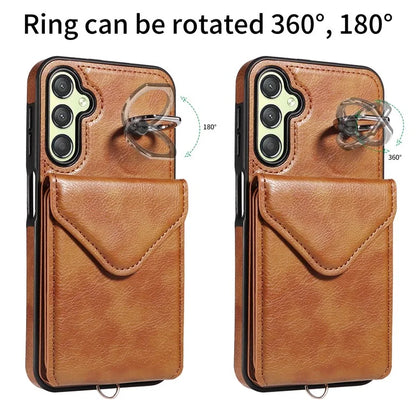 005 For Samsung Galaxy A25 5G (Global) (161.0 X 76.5 X 8.3mm) Case PU Leather+TPU Crossbody Phone Cover Card Slots