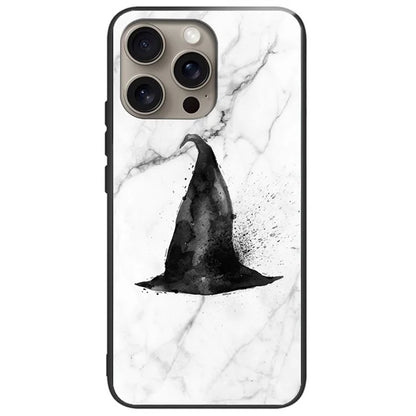 For iPhone 16 Pro Case Tempered Glass TPU Phone Cover Pattern Printing