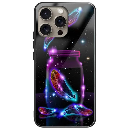 For iPhone 16 Pro Case Tempered Glass TPU Phone Cover Pattern Printing