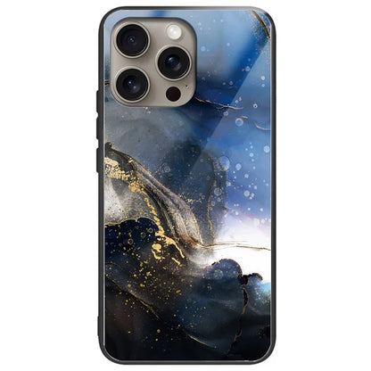 For iPhone 16 Pro Case Tempered Glass TPU Phone Cover Pattern Printing