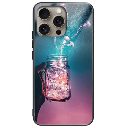 For iPhone 16 Pro Case Tempered Glass TPU Phone Cover Pattern Printing