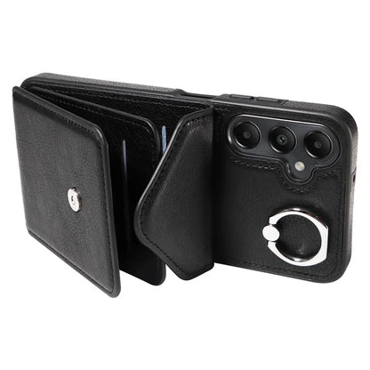 005 For Samsung Galaxy A05s 4G Crossbody Case PU Leather Back Cover Card Holder Ring Kickstand