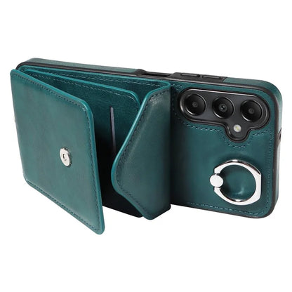 005 For Samsung Galaxy A05s 4G Crossbody Case PU Leather Back Cover Card Holder Ring Kickstand