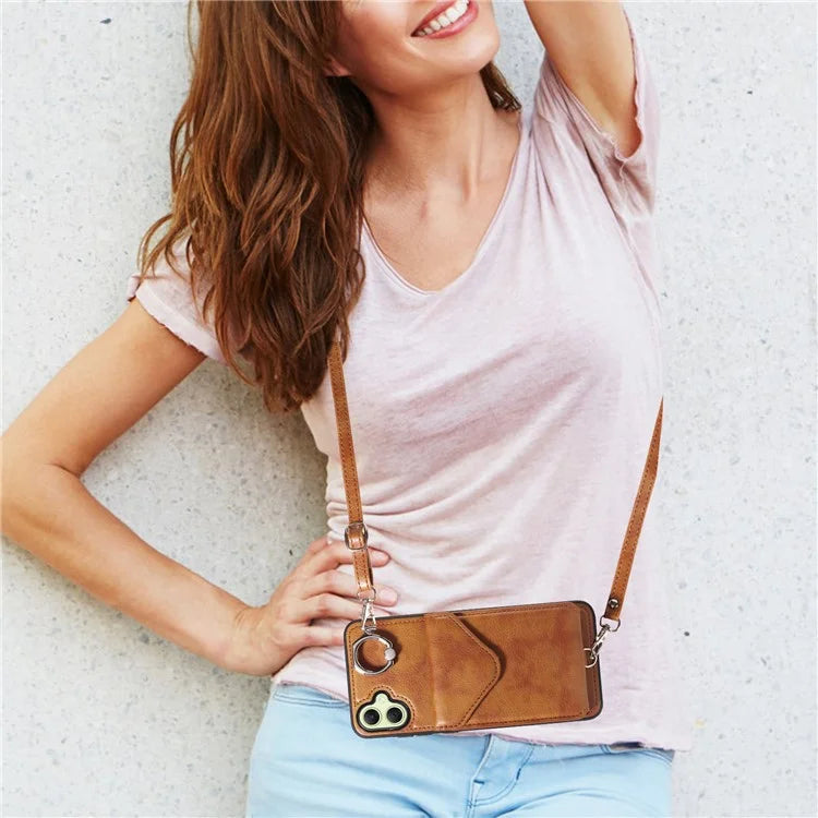 005 For Samsung Galaxy A05 4G Case Card Holder Litichi Grain Leather+TPU Crossbody Phone Cover