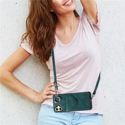 005 For Samsung Galaxy A05 4G Case Card Holder Litichi Grain Leather+TPU Crossbody Phone Cover