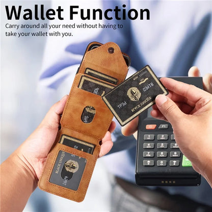 005 For Samsung Galaxy S24+ Case Anti-Drop Ring Leather+TPU Phone Cover with Shoulder Strap