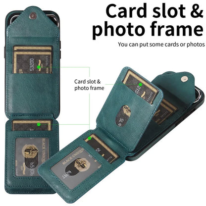 005 For Samsung Galaxy S24 Case with Card Holder Leather Crossbody Phone Cover Ring Kickstand