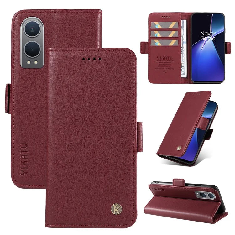 YIKATU YK-003 For OnePlus Nord CE4 Lite 5G / Oppo K12x 5G (China) Case Card Holder Stand Leather Phone Cover