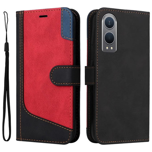 For OnePlus Nord CE4 Lite 5G / Oppo K12x 5G (China) Case Flip Wallet Leather Phone Cover 3 Color Splicing