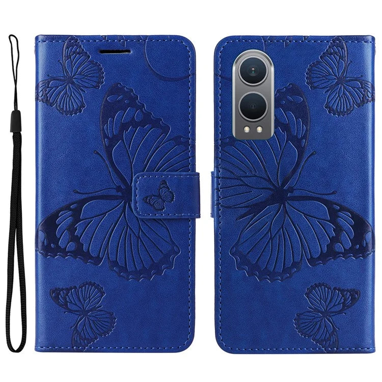 KT Imprinting Flower Series-2 For OnePlus Nord CE4 Lite 5G / Oppo K12x 5G (China) Case Floral Butterfly Leather Phone Cover Card Holder
