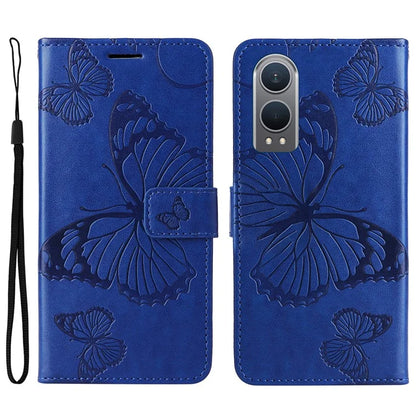 KT Imprinting Flower Series-2 For OnePlus Nord CE4 Lite 5G / Oppo K12x 5G (China) Case Floral Butterfly Leather Phone Cover Card Holder