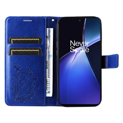 KT Imprinting Flower Series-2 For OnePlus Nord CE4 Lite 5G / Oppo K12x 5G (China) Case Floral Butterfly Leather Phone Cover Card Holder