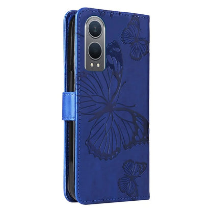 KT Imprinting Flower Series-2 For OnePlus Nord CE4 Lite 5G / Oppo K12x 5G (China) Case Floral Butterfly Leather Phone Cover Card Holder