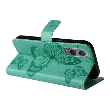 KT Imprinting Flower Series-2 For OnePlus Nord CE4 Lite 5G / Oppo K12x 5G (China) Case Floral Butterfly Leather Phone Cover Card Holder