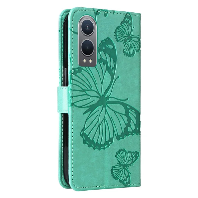 KT Imprinting Flower Series-2 For OnePlus Nord CE4 Lite 5G / Oppo K12x 5G (China) Case Floral Butterfly Leather Phone Cover Card Holder