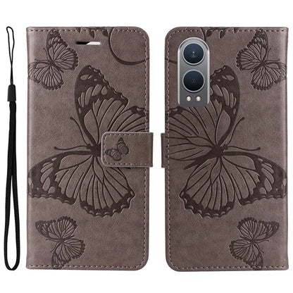 KT Imprinting Flower Series-2 For OnePlus Nord CE4 Lite 5G / Oppo K12x 5G (China) Case Floral Butterfly Leather Phone Cover Card Holder
