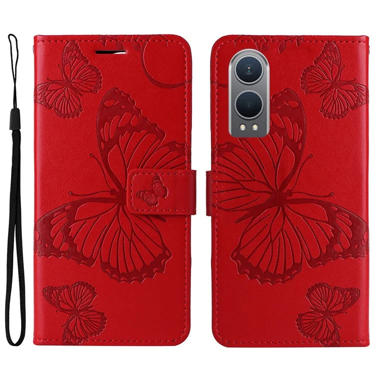 KT Imprinting Flower Series-2 For OnePlus Nord CE4 Lite 5G / Oppo K12x 5G (China) Case Floral Butterfly Leather Phone Cover Card Holder