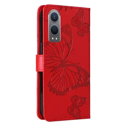 KT Imprinting Flower Series-2 For OnePlus Nord CE4 Lite 5G / Oppo K12x 5G (China) Case Floral Butterfly Leather Phone Cover Card Holder